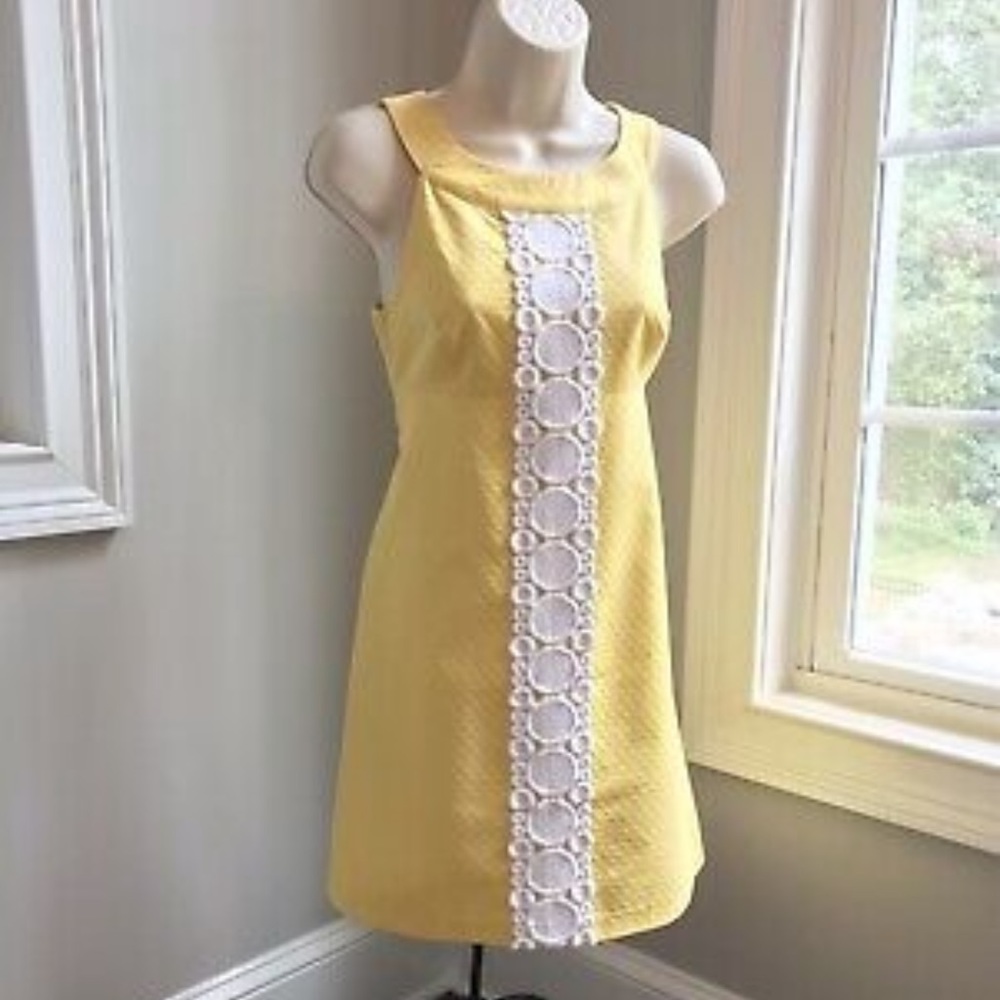 NWT Lilly Pulitzer Jacqueline Yellow Embroidered Lace Applique Dress resort - Picture 4 of 10